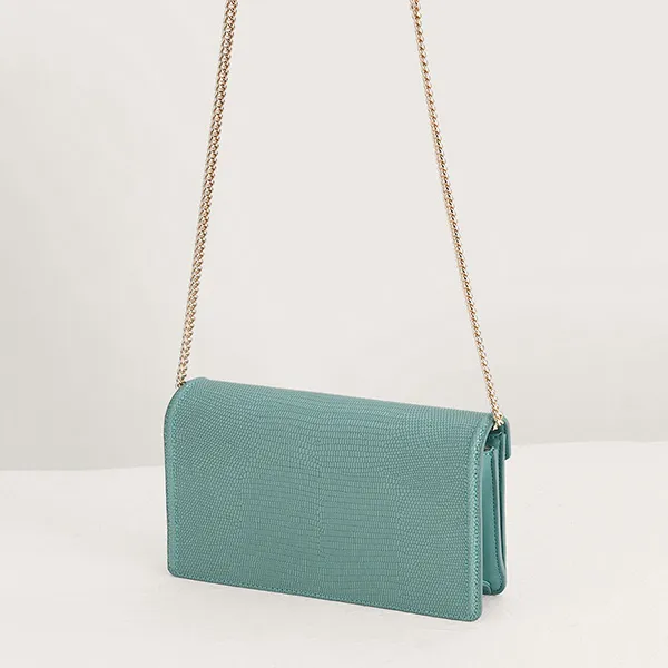 Túi Đeo Chéo Pedro Lizard-Effect Leather Shoulder Bag Turquoise 36500003 Màu Xanh Ngọc
