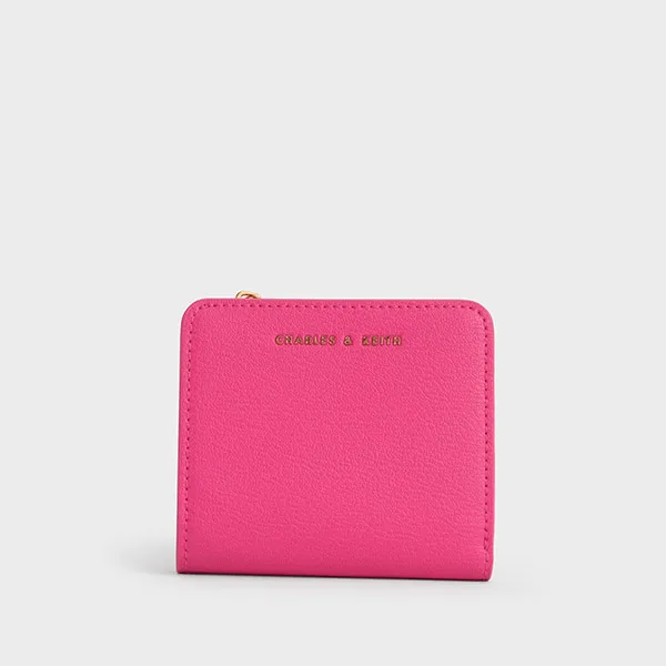 Ví Nữ Charles & Keith CNK Zip Around Card Holder - Fuchsia CK6-50770498-1 Màu Hồng