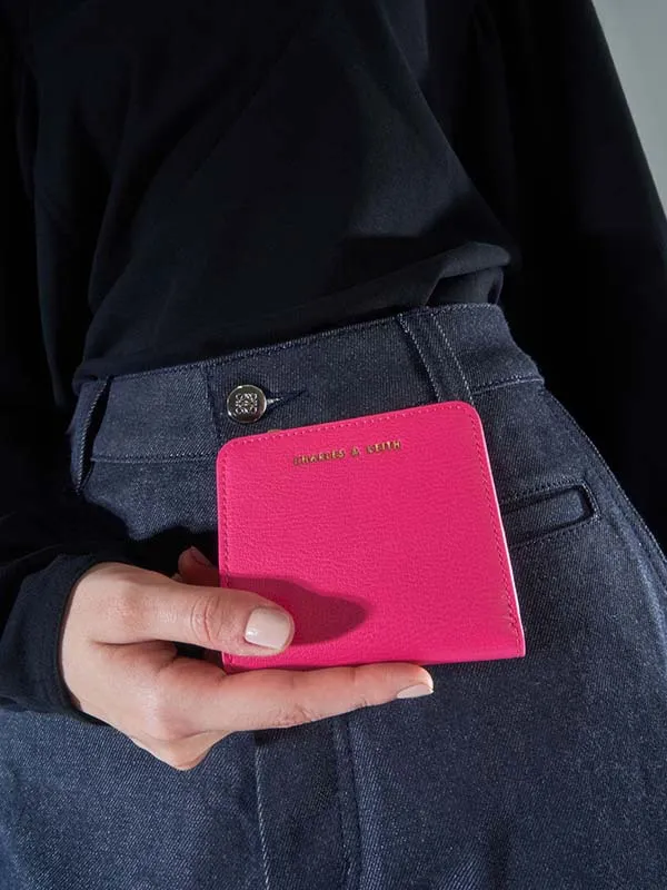 Ví Nữ Charles & Keith CNK Zip Around Card Holder - Fuchsia CK6-50770498-1 Màu Hồng