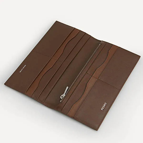 Ví Nam Pedro Full-Grain Long Leather Wallet - Dark Brown 15940214 Màu Nâu - Túi xách - Vua Hàng Hiệu