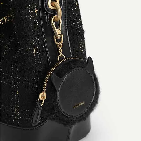 Túi Xách Tay Pedro Tweed Bucket Bag Black PW2-16390006 Màu Đen