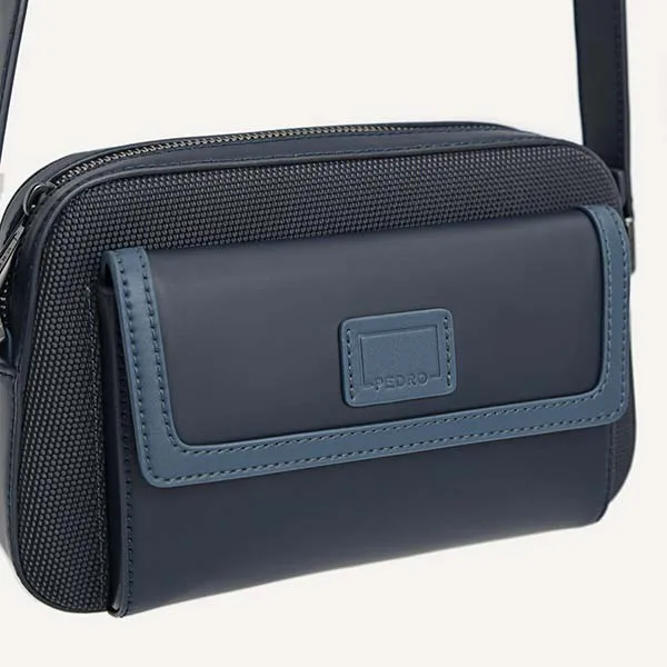 Túi Đeo Chéo Nam Pedro Casual Crossbody Bag Navy PM2-25210203 Màu Xanh Navy
