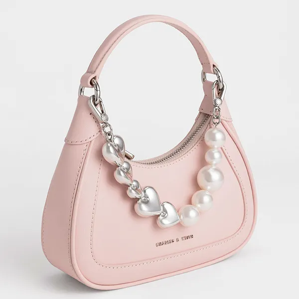 Túi Xách Nữ Charles & Keith CNK Mini Hobo Bag SL6-80781922 Màu Hồng