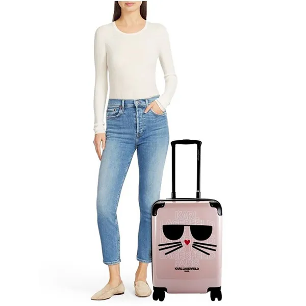 Vali Karl Lagerfeld Paris Suitcase Màu Hồng Nhạt - Túi xách - Vua Hàng Hiệu