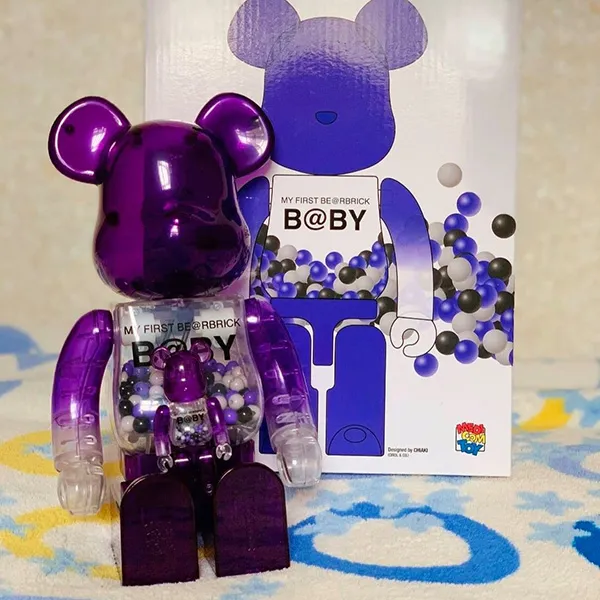 Đồ Chơi Mô Hình Bearbrick Macau 2020 WF Fashion My First B@by Purple Màu Trắng Tím Size 1000% - Đồ chơi mô hình - Vua Hàng Hiệu