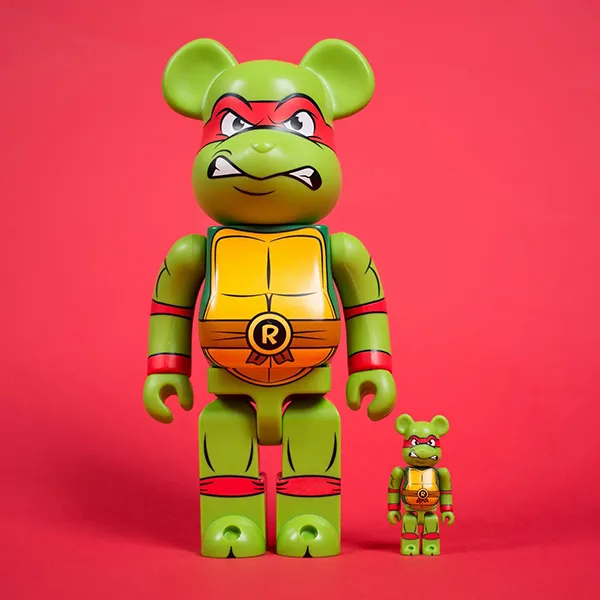 Đồ Chơi Mô Hình Bearbrick Raphael Màu Xanh Vàng Size 100% + 400%