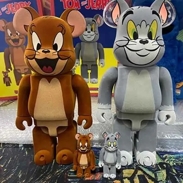 Đồ Chơi Mô Hình Bearbrick Tom and Jerry Tom Flocky Màu Xám Nâu Size 100% + 400% - Đồ chơi mô hình - Vua Hàng Hiệu