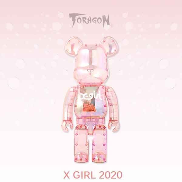 Đồ Chơi Mô Hình Bearbrick X-Girl 2020 Màu Hồng Size 1000% - 3