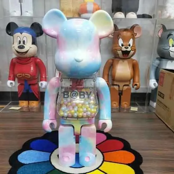 Đồ Chơi Mô Hình Bearbrick Macau 2021 My First B@By Màu Hồng Xanh Size 1000%