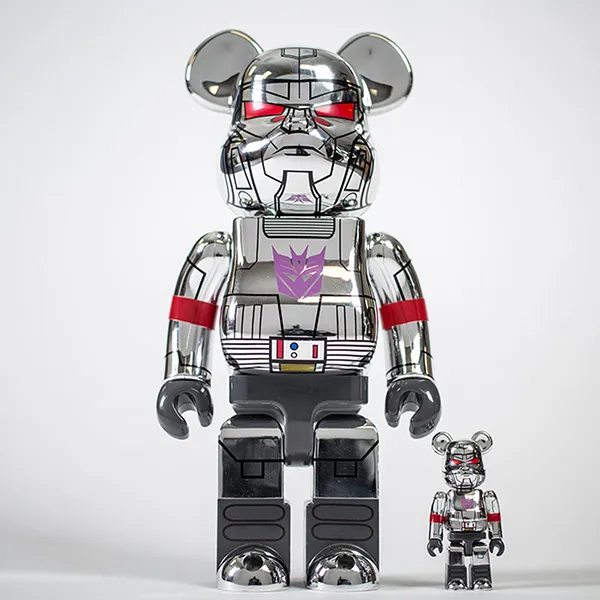 Đồ Chơi Mô Hình Bearbrick Bait X Medicom Transformer Megatron Silver Màu Bạc Đen Size 100% + 400% - Đồ chơi mô hình - Vua Hàng Hiệu