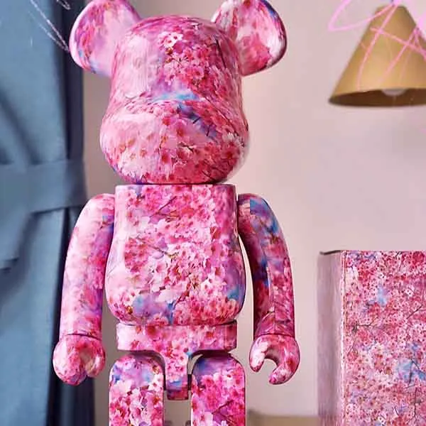 Đồ Chơi Mô Hình Bearbrick Mika Ninagawa Sakura Màu Hồng Đào Size 100% + 400%