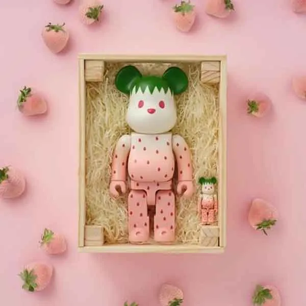 Đồ Chơi Mô Hình Bearbrick X Clot Summer Fruits Snow Strawberry Màu Hồng Trắng Size 100% + 400% - Đồ chơi mô hình - Vua Hàng Hiệu
