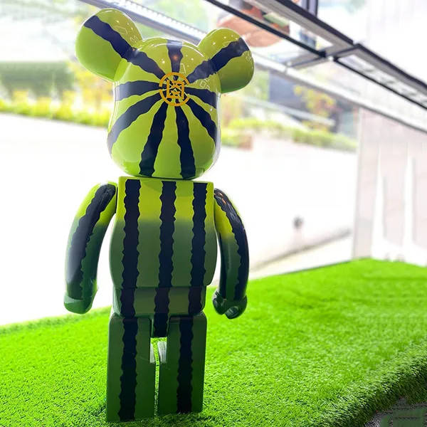 Đồ Chơi Mô Hình Bearbrick X Clot Summer Fruits Yellow Watermelon Màu Xanh Vàng Size 1000%