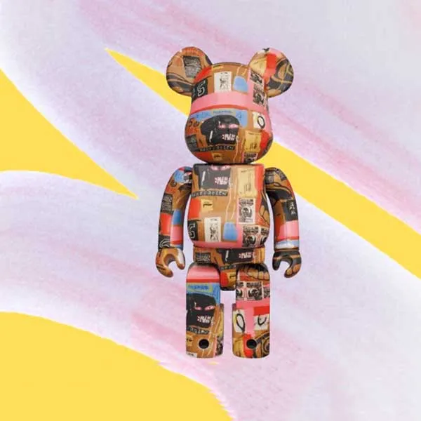 Đồ Chơi Mô Hình Bearbrick Andy Warhol X Jean-Michel Basquiat #2 Phối Màu Size 1000%
