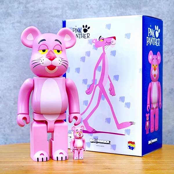 Đồ Chơi Mô Hình Bearbrick Pink Panther Màu Hồng Size 100% + 400% - 3