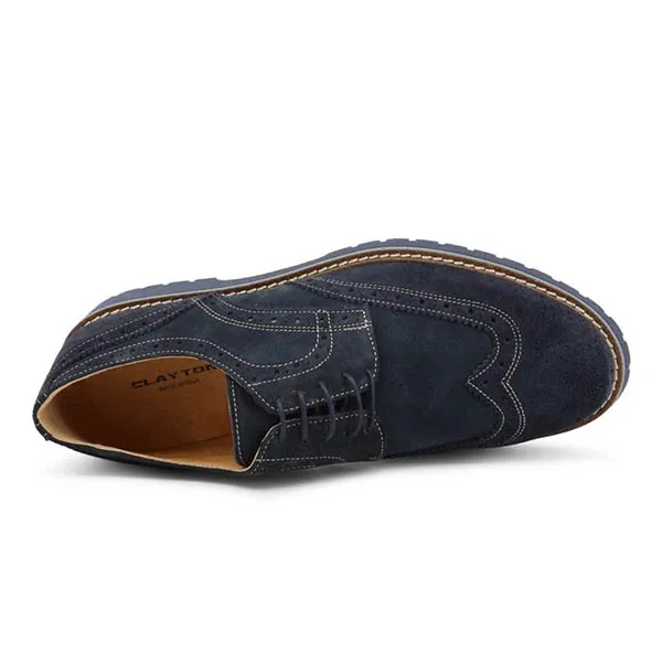 Giày Tây Nam Duca Di Morrone Da Lộn TANCREDI_BLU Màu Xanh Navy Size 40