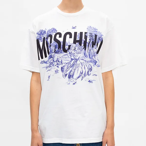 Áo Phông Moschino Logo T-Shirt A0707 5440 1001 Màu Trắng Size XS
