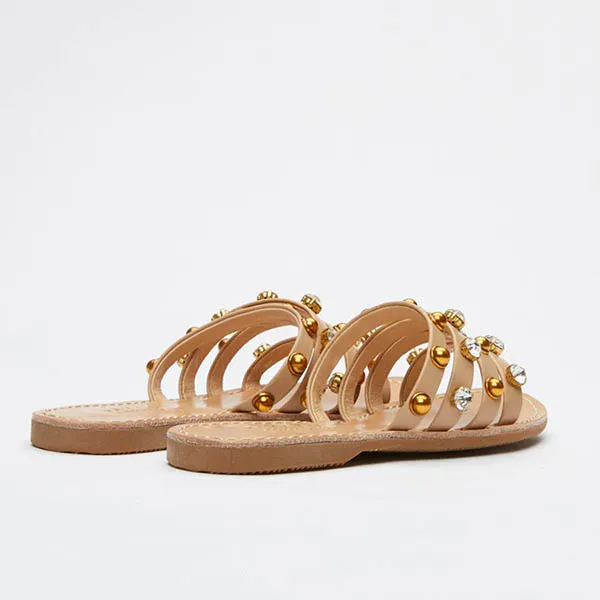 Dép Quai Ngang Nữ Pazzion 3075-16 - ALMOND Màu Nâu Size 37