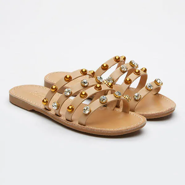 Dép Quai Ngang Nữ Pazzion 3075-16 - ALMOND Màu Nâu Size 37