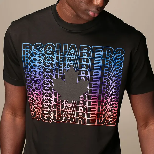 Áo Phông Nam Dsquared2 Multi Logo S74GD0830 Tshirt Màu Đen Size M - Thời trang - Vua Hàng Hiệu