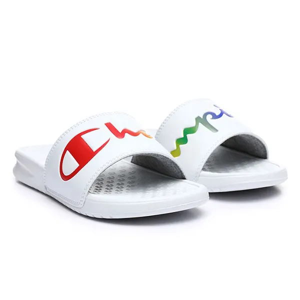 Dép Champion Super Split Script Slide CM100384W Màu Trắng Size 42.5