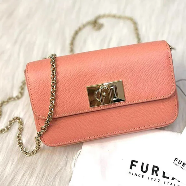 Túi Đeo Chéo Furla 1927 Chain-Link Crossbody Bag Màu Hồng Cam - Túi xách - Vua Hàng Hiệu