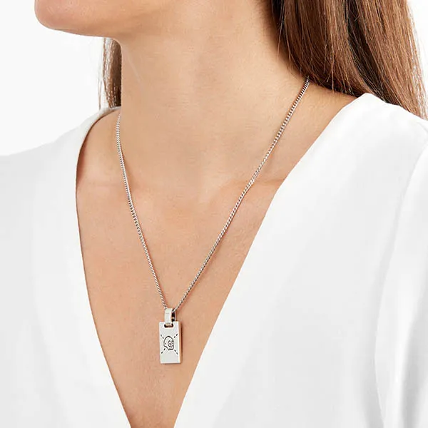 Dây Chuyền Gucci Ghost Pendant Necklace In Silver Màu Bạc