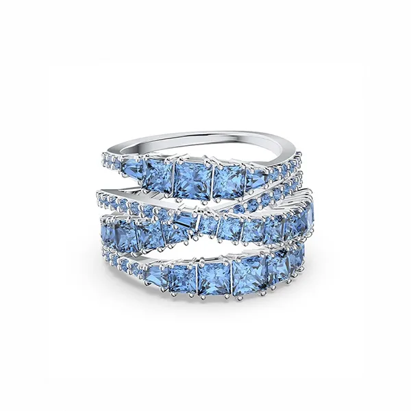 Nhẫn Swarovski Twist Wrap White Gold Curve Blue Ring Màu Xanh Trắng Size 55 - Trang sức - Vua Hàng Hiệu