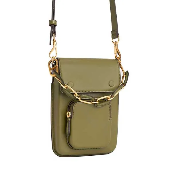 Túi Đeo Chéo Nữ Charles & Keith CNK Amber Chain-Handle Long Crossbody Bag Avocado 81210003 Màu Xanh Bơ