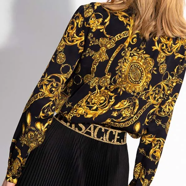 Áo Sơ Mi Versace Jeans Couture Baroque Print Họa Tiết 71HAL201 NS007 G89 Màu Đen