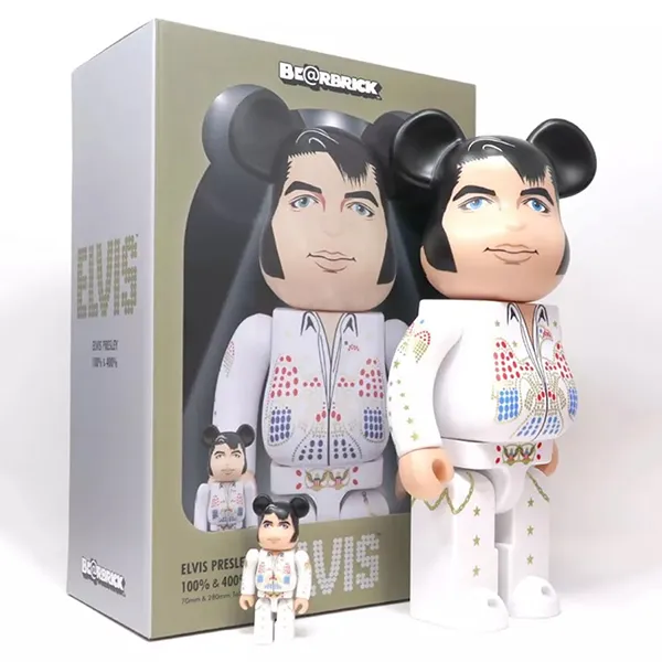 Đồ Chơi Mô hình Bearbrick Elvis Presley 100% & 400% White Màu Trắng - Đồ chơi mô hình - Vua Hàng Hiệu