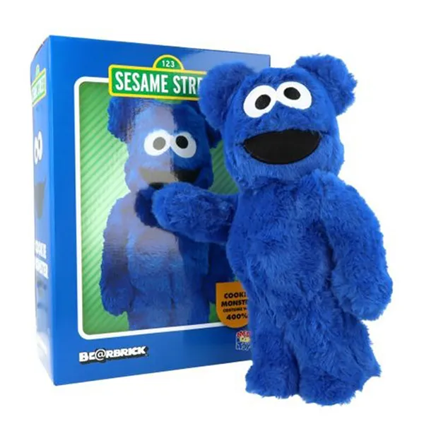 Đồ Chơi Mô Hình Bearbrick Jean Cookie Monster Costume Version Màu Xanh Size 400% - 3
