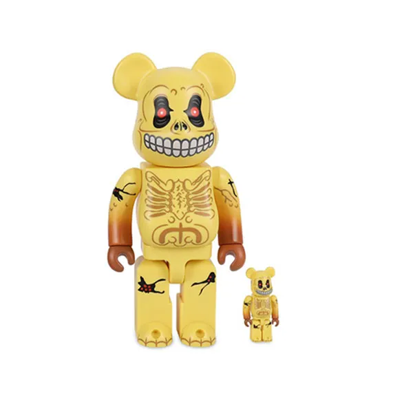 Đồ Chơi Mô Hình Bearbrick Skull Face Màu Vàng Size 100% + 400% - Đồ chơi mô hình - Vua Hàng Hiệu
