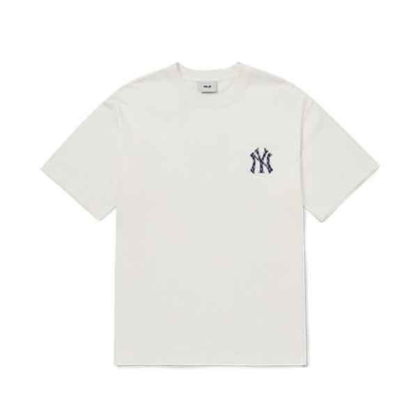 Áo Phông MLB Classic Monogram Clipping Back Logo Short Sleeve T-Shirt New York Yankees 3ATSM0224-50IVS Màu Trắng Size XS - 1