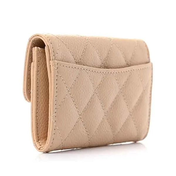 Ví Chanel Caviar Quilted Flap Card Holder Wallet Beige Màu Be - Túi xách - Vua Hàng Hiệu