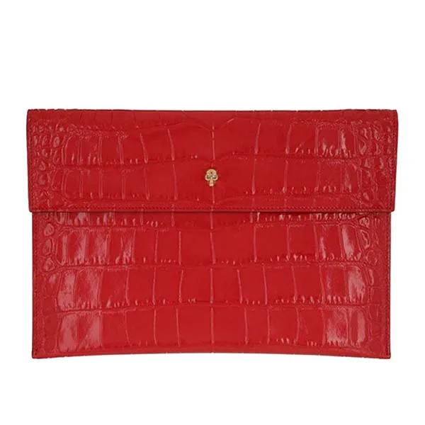 Túi Cầm Tay Alexander Mcqueen Envelope Clutch Leather Deep Red Màu Đỏ - Túi xách - Vua Hàng Hiệu
