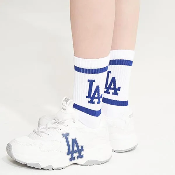 Set 3 Đôi Tất MLB Signature Team Logo Socks 3Pairs 3ASOMA22N-00WHS Màu Trắng