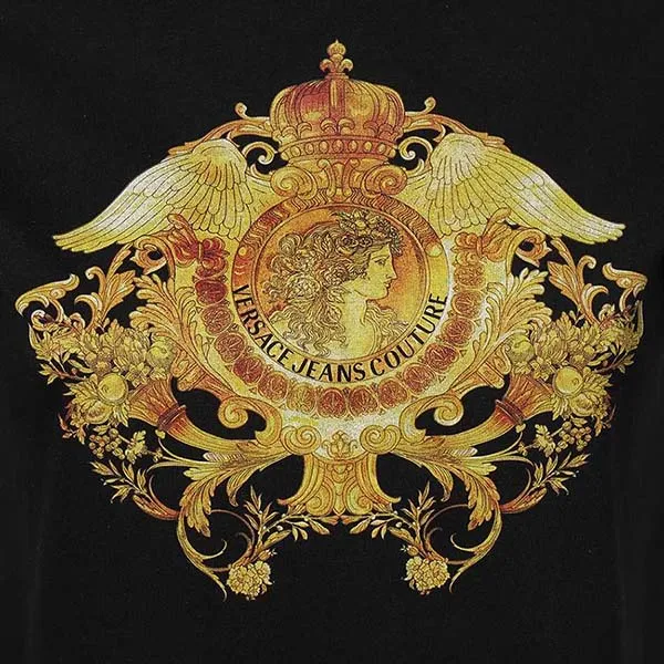 Áo Phông Versace Jeans Couture Rococo Crystal Motif T-shirt B2HWA730 30454 899 Màu Đen