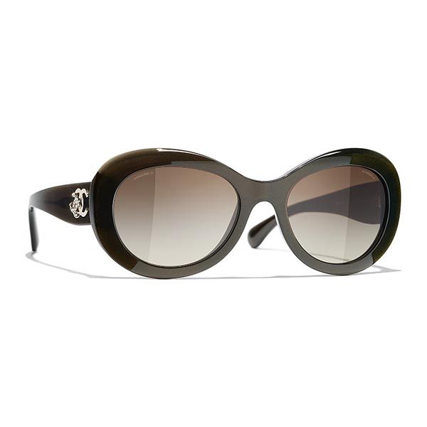 Kính Mát Chanel Oval Sunglasses CH5469B 1706S5 Màu Nâu - 1