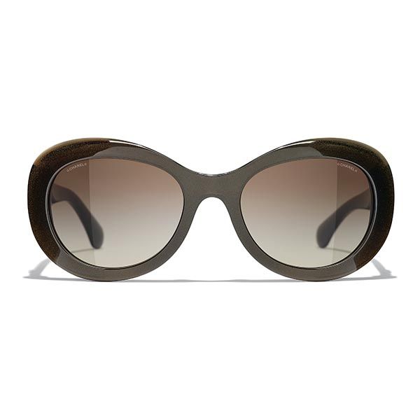 Kính Mát Chanel Oval Sunglasses CH5469B 1706S5 Màu Nâu - 3