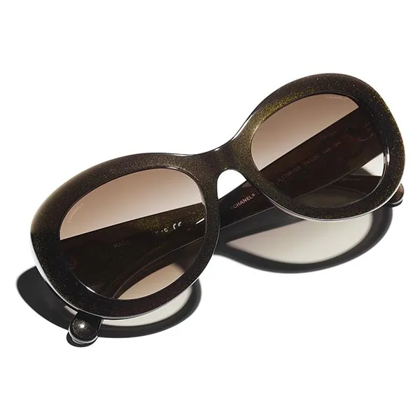 Kính Mát Chanel Oval Sunglasses CH5469B 1706S5 Màu Nâu - 4