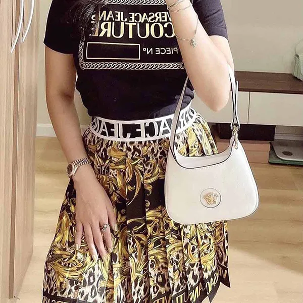 Túi Đeo Vai Versace La Medusa Small Leather Shoulder Bag Màu Trắng N-HM - Túi xách - Vua Hàng Hiệu