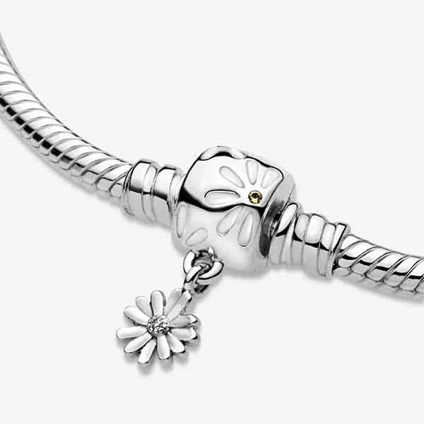Vòng Đeo Tay Pandora Moments Daisy Flower Clasp Snake Chain Bracelet 598776C01 Màu Bạc Size 16 - Trang sức - Vua Hàng Hiệu