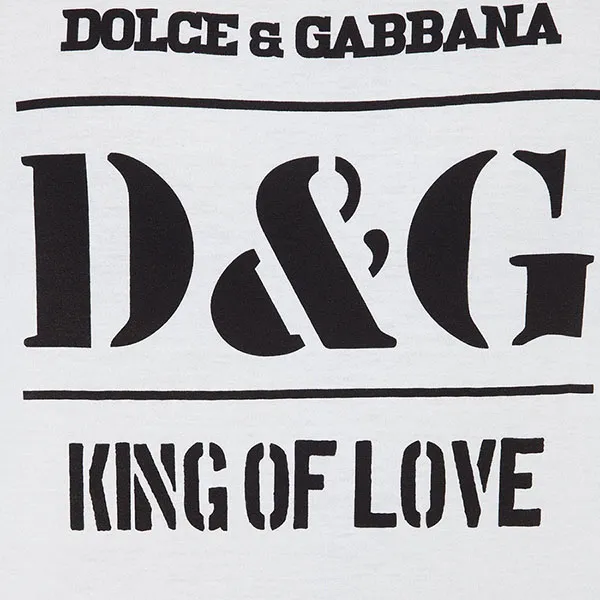 Áo Phông Dolce & Gabbana D&G King Of Love G8IA8T HH7LX Màu Trắng