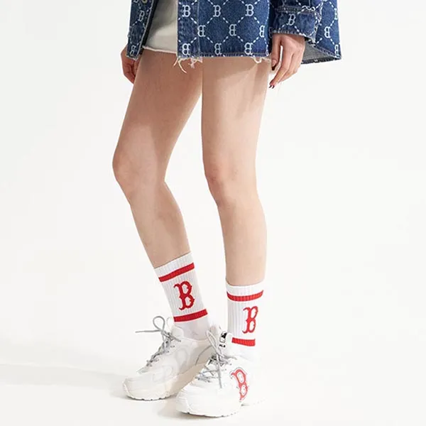 Set 3 Đôi Tất MLB Signature Team Logo Socks 3Pairs 3ASOMA22N-00WHS Màu Trắng