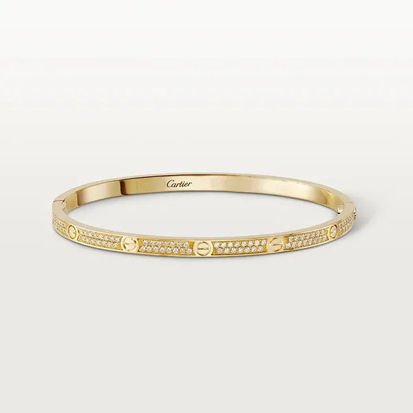 Vòng Đeo Tay Jewery Luxury Love Bracelet, Small Model, Paved Màu Vàng Gold Bản Nhỏ - Trang sức - Vua Hàng Hiệu