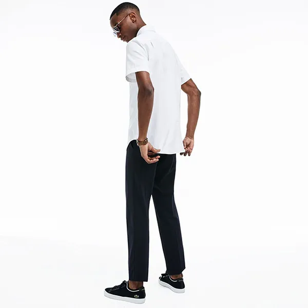 Áo Sơ Mi Lacoste Men's Regular Fit Mini Piqué Shirt CH9612-00 800 Màu Trắng Size S