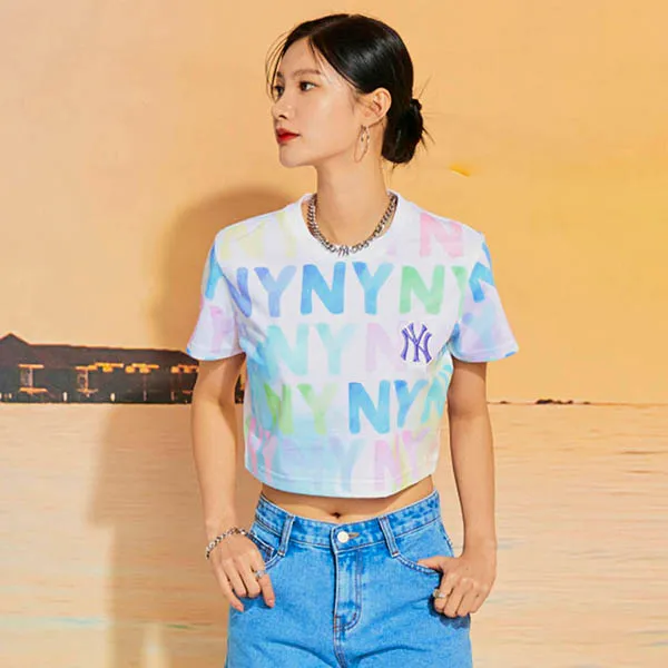 Áo Croptop Nữ MLB Monogram Crop New York Yankees 3FTSM0023-50WHS Phối Màu Size S
