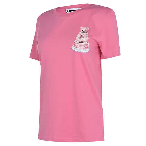 Áo Phông Moschino Women's Teddy Cake Print T-Shirt V0709 5440 1207 Màu Hồng