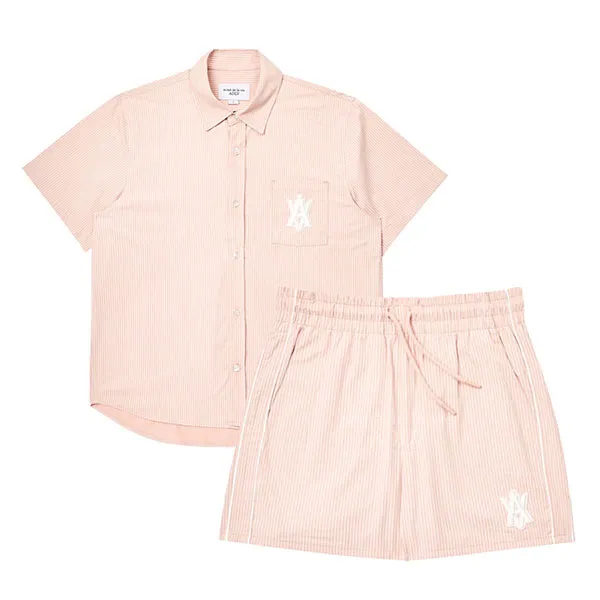 Bộ Quần Áo Cộc Tay Acmé De La Vie Adlv A Logo Emblem Patch Stripe Short Sleeve Shirt Pink Màu Hồng Nhạt - Thời trang - Vua Hàng Hiệu